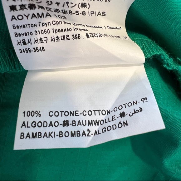 United Colors of Benetton Bright Green Flat Front Wide Leg Elastic Waist Large - Picture 10 of 11